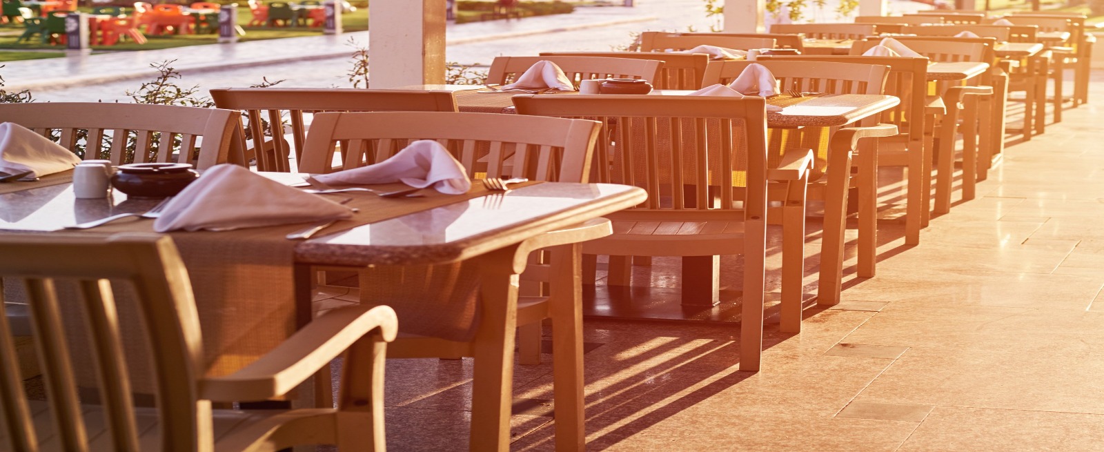 tables at a restaurant