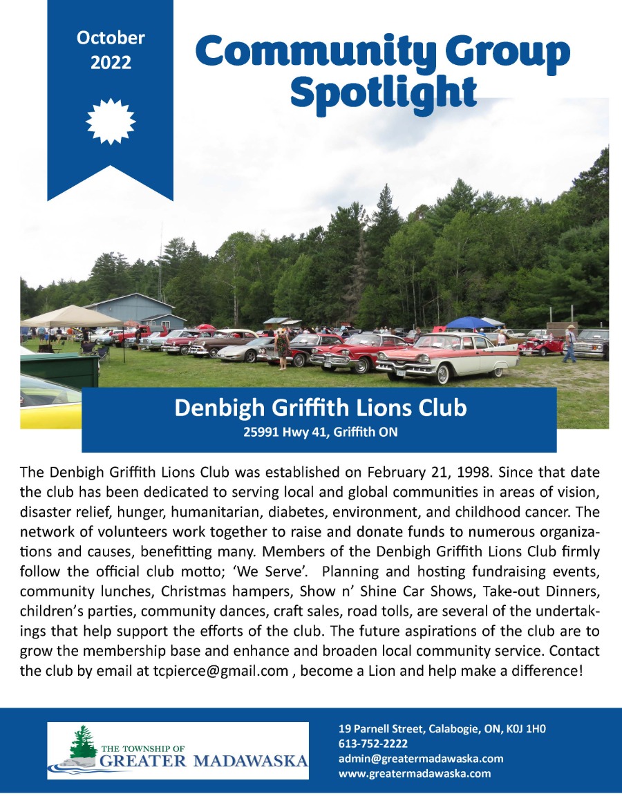 Denbigh Griffith Lions Club Community Apotlight Article