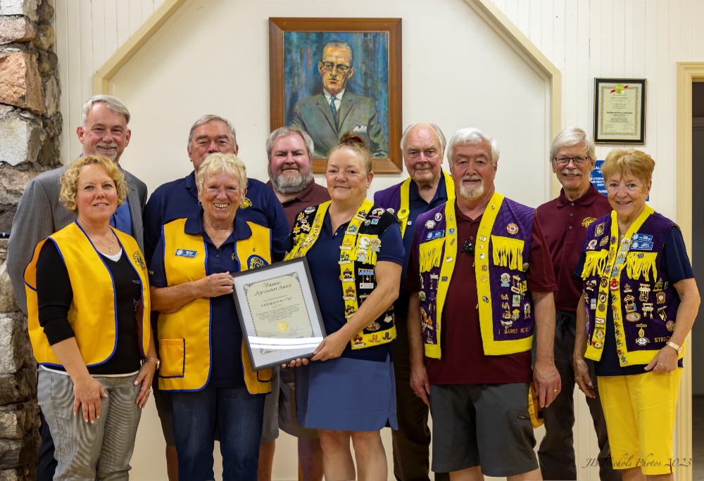 rob with lions club and certificate
