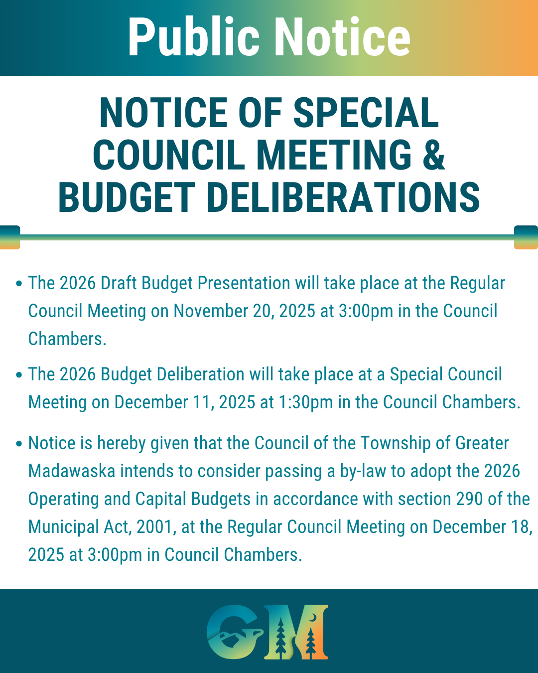 budget meeting information wording is in body