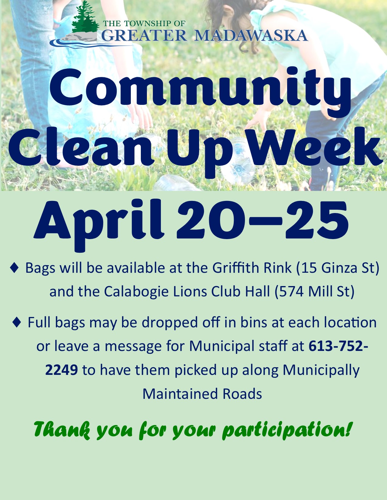 Community Clean Up Week April 20-25 Poster