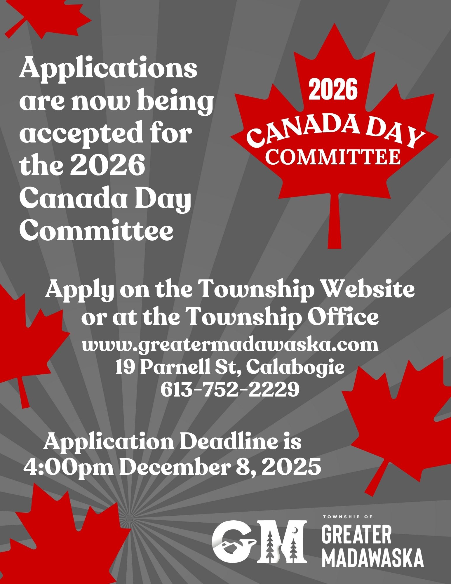 2026 Canada Day Committee applications are being accepted