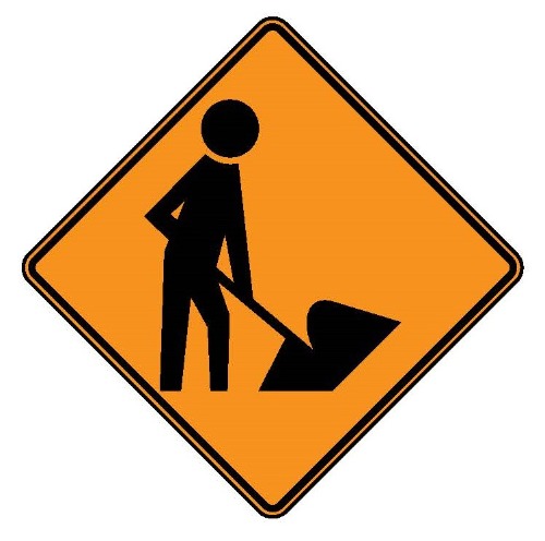 orange construction sign