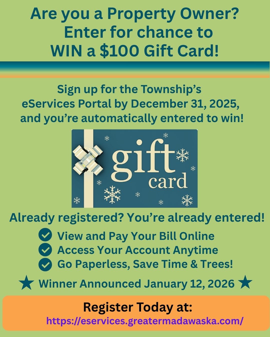 enter for chance to win poster wording is in body