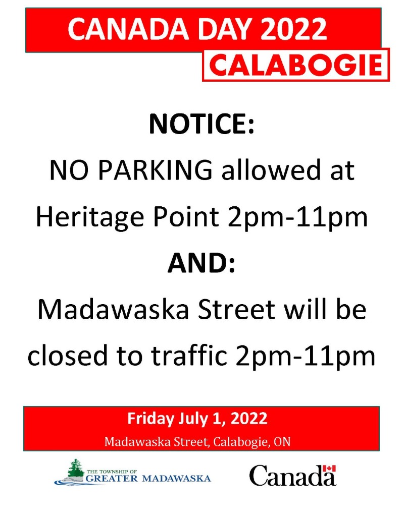 no parking at heritage point July 1