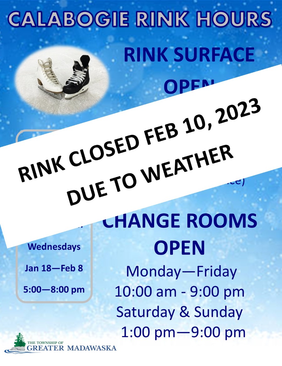 calabogie rink closed February 10, 2023