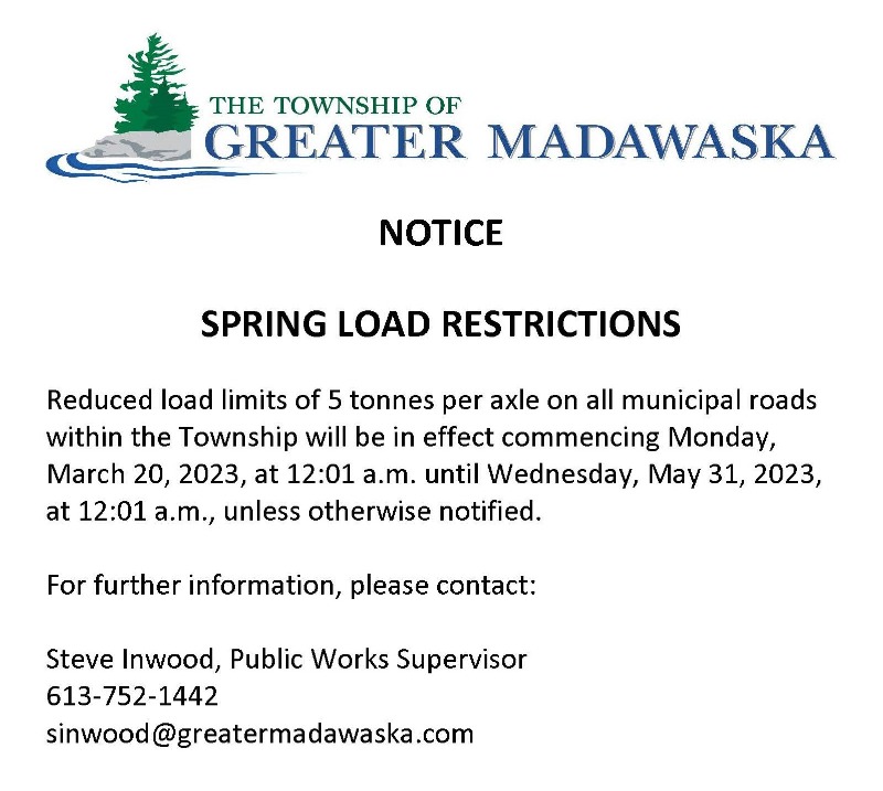 spring load restrictions