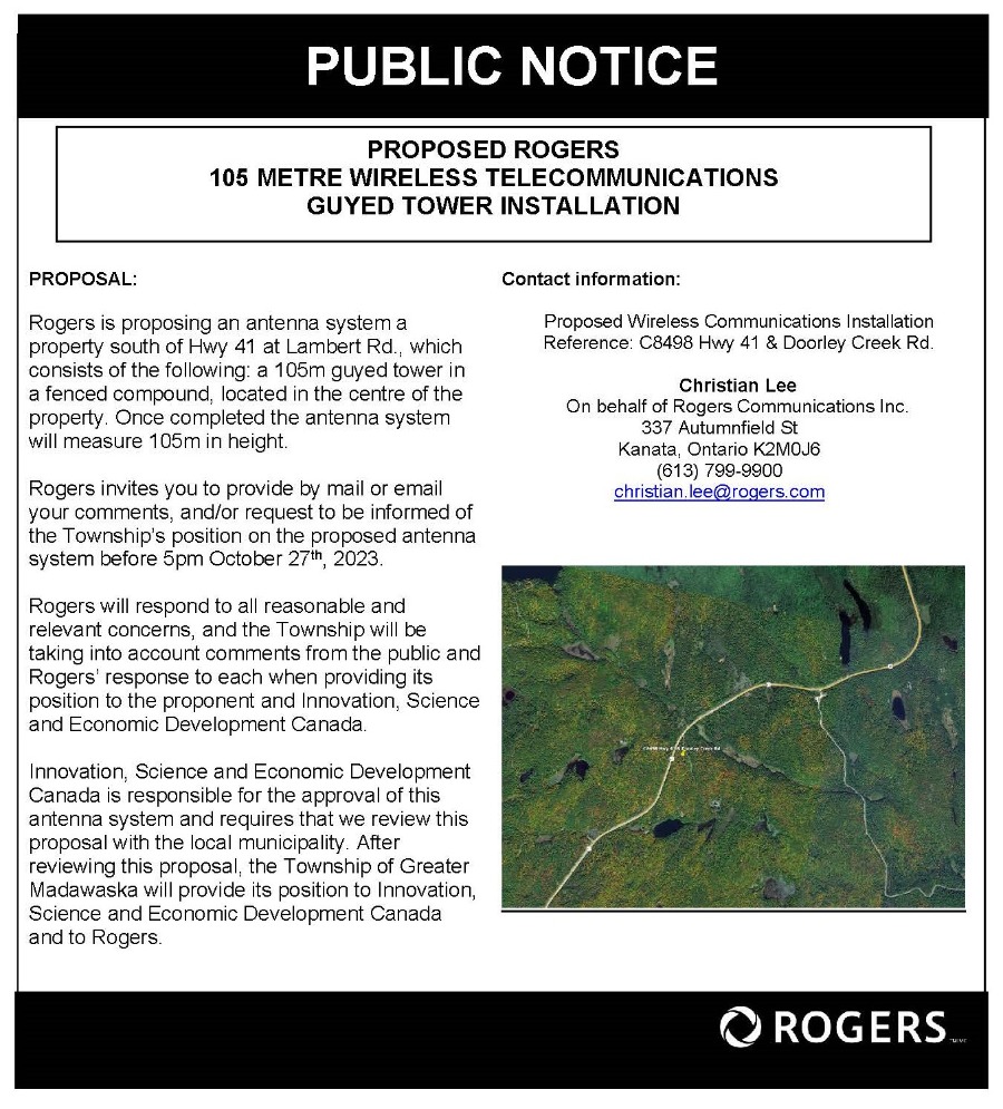 public notice rogers proposed tower
