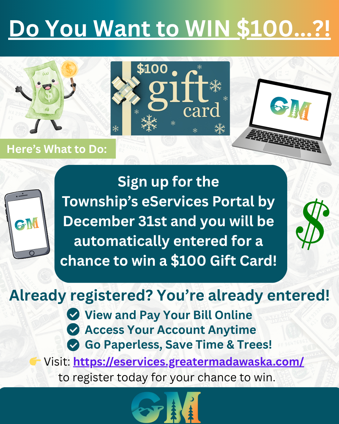 enter for chance to win poster wording is in body