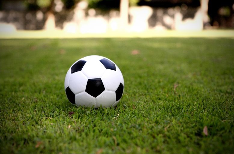 soccerball and green grass