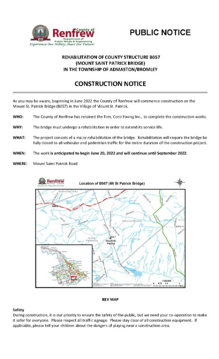 Notice of road closure