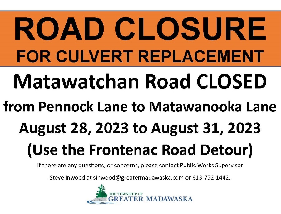 matawatchan road closed august 28 to 31