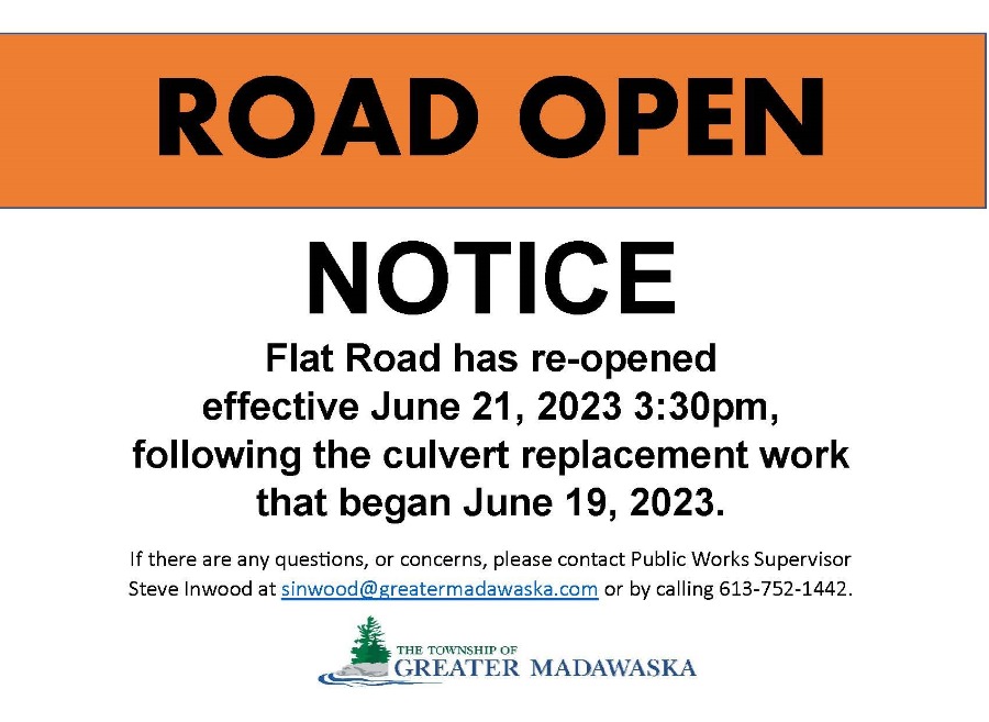 Flat road has re-opened