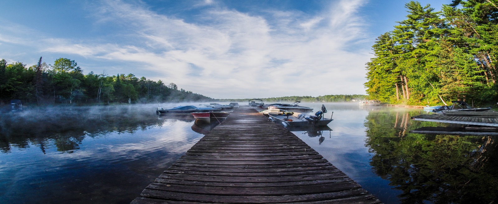 Dock and boats on Black Donald Lake