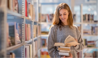 woman reading a book