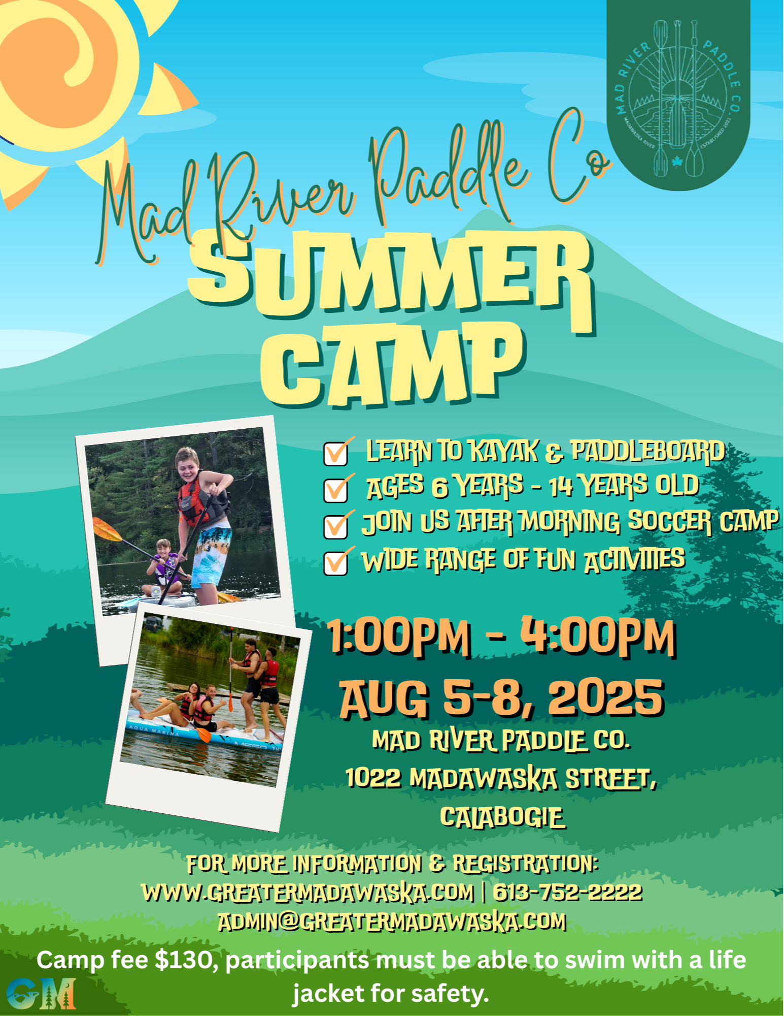 Mad River Paddle 2025 Summer Camp Poster