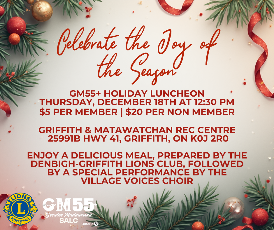 Holiday Luncheon poster text is body of webpage