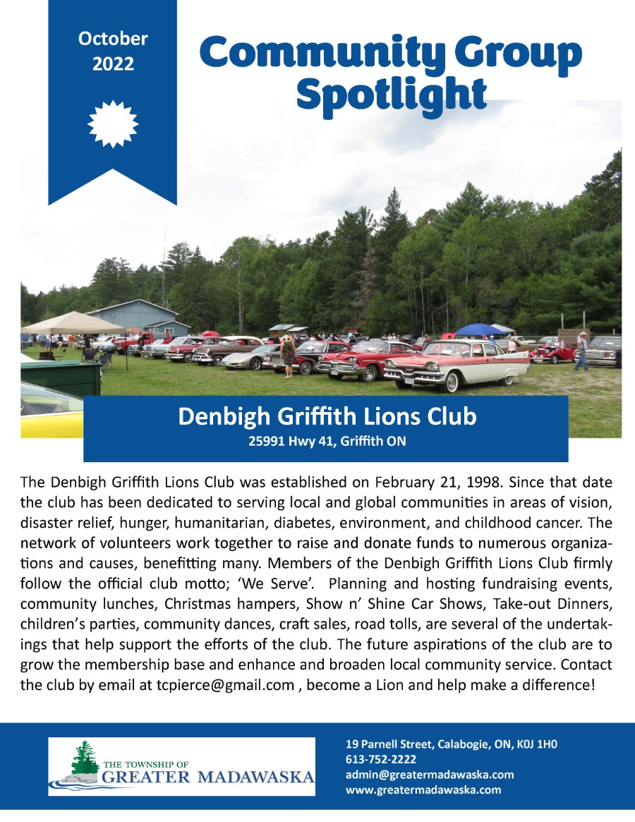 Denbigh Griffith Lions Club Community Spotlight Article